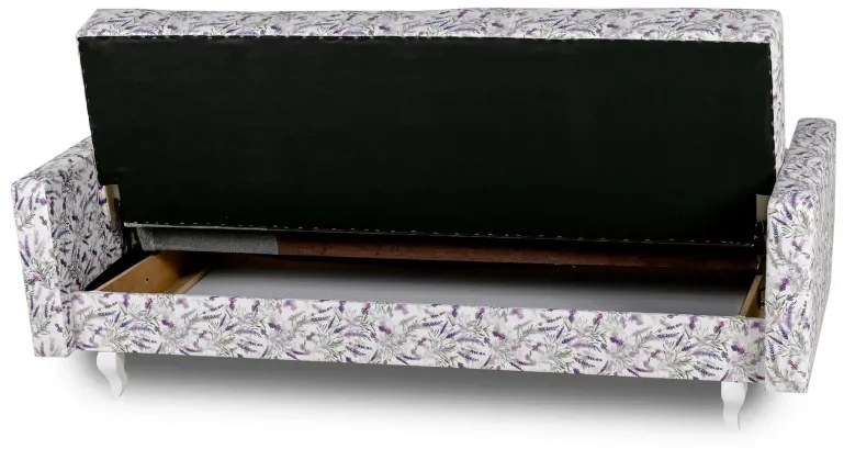 Pohovka LUDVÍK II s bočnicami, béžová vzor růže/drevo orech (eagle 2939/104)