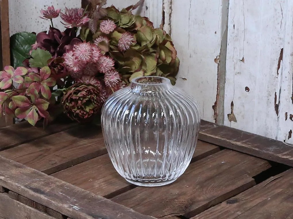 Chic Antique Sklenená váza Creases Shape