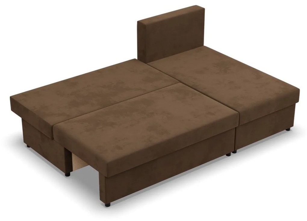 Rohová rozkladacia sedacia súprava DELI Hnedá