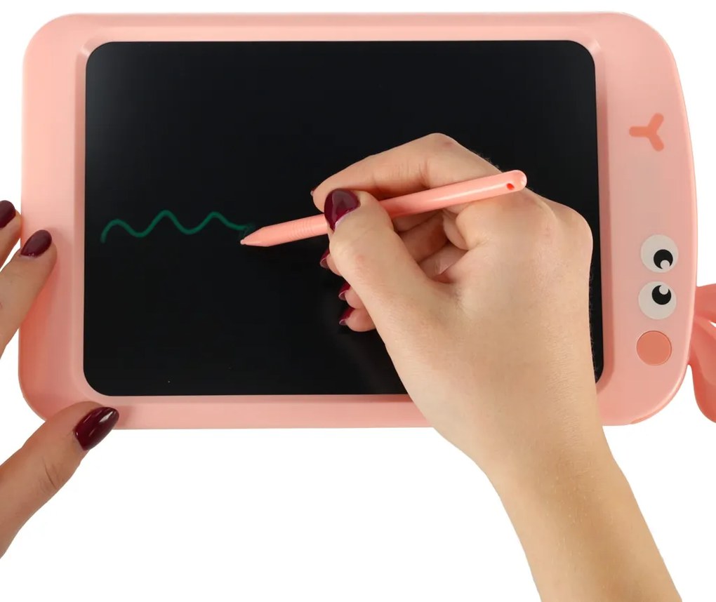 KIK Grafický LCD kresliaci tablet 8,5" so stylusom, ružový zajačik