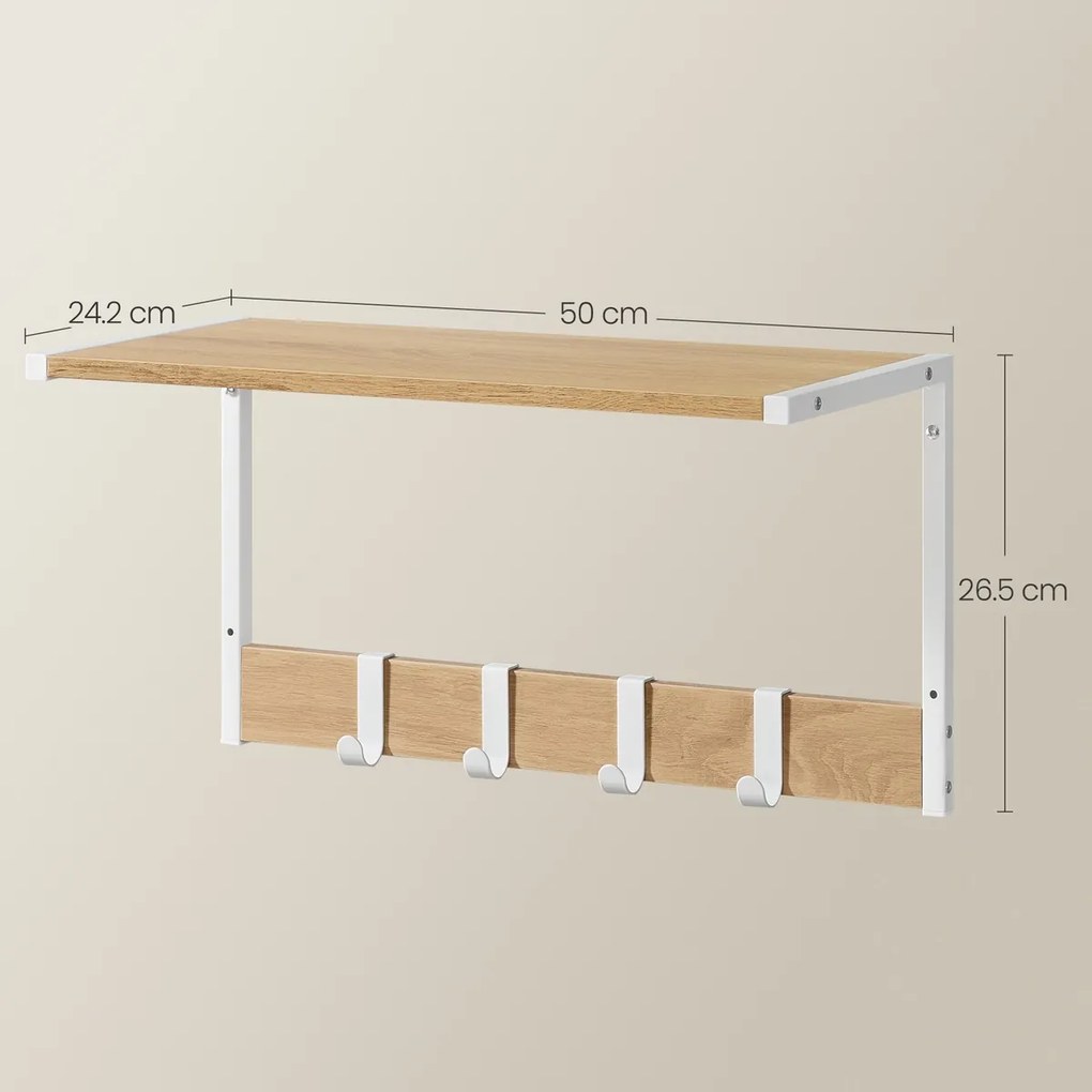 Set nástenných poličiek E1083 WT, biela, 2 ks