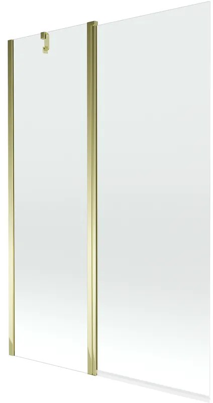 Mexen Flip, vaňová zástena 1-krídlová 120 x 150 cm, otočné krídlo, 6 mm číre sklo, zlatý profil, 894-120-101-50-00