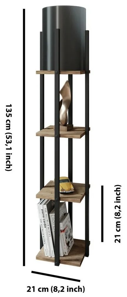 Stojacia lampa Nora - Black, Natural