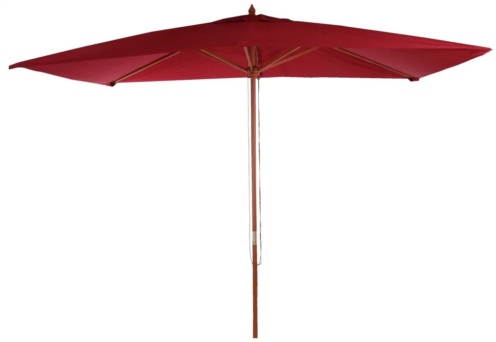 Slnečník Florida 2x3m - polyester/drevo - bordeaux