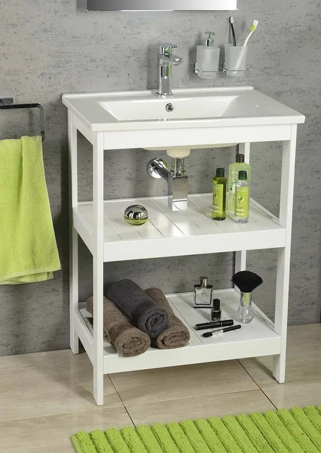 Aqualine Aqualine, ETIDE umývadlová skrinka 71,5x85x44 cm, matná biela, ET725