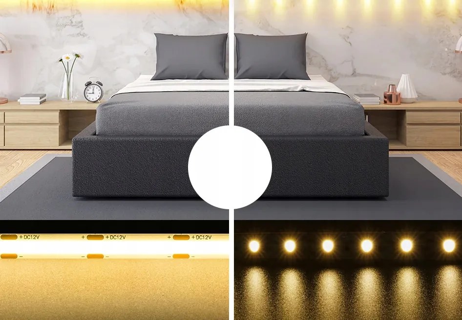 Sada COB Neon LED pásků 12V 5m 320 diod 60W 8mm Dálkové ovládání