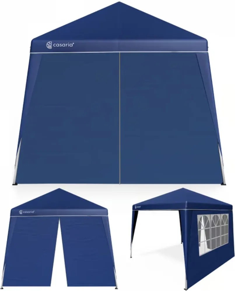 Party stan / pavilón CAPRI PLUS s 2 bočnými stenami, 3x3m, modrá Casaria