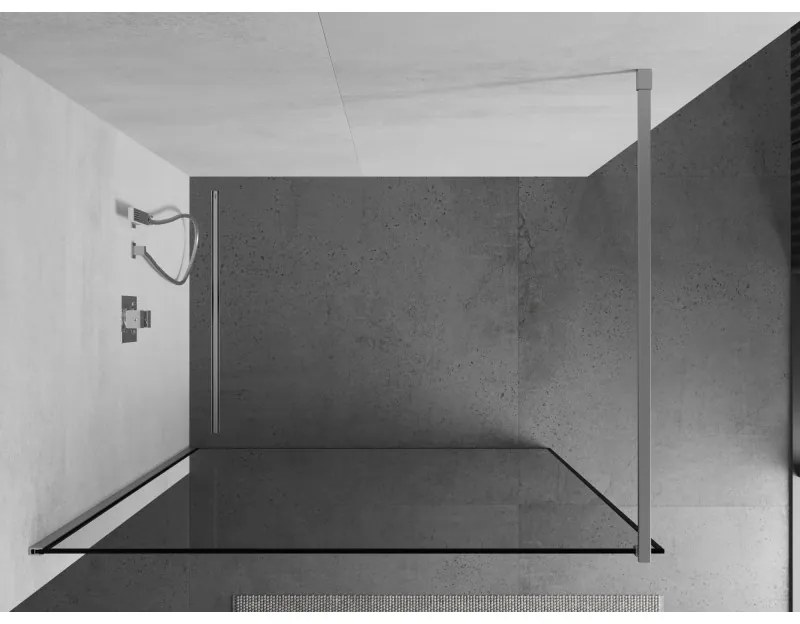 Mexen Kioto sprchová zástena 70x200 cm 8 mm, chrómový profil, sklo čierny rám, 800-070-101-01-70