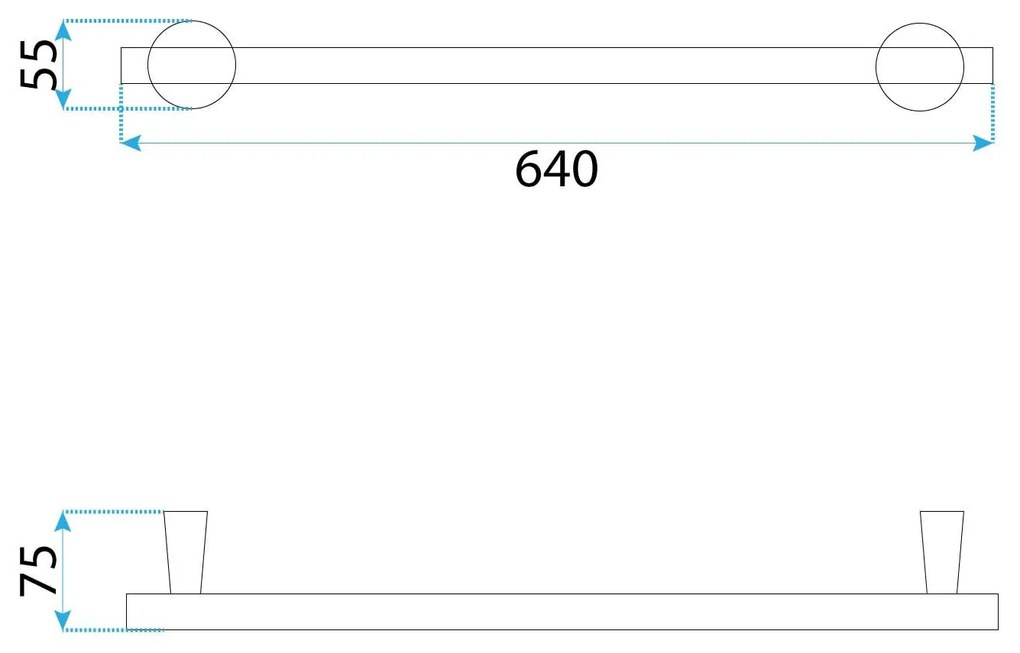 Rea Aristo, kúpeľňový vešiak 64cm, 16101, zlatá matná, REA-98505