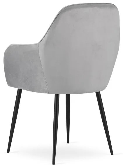 Set dvoch jedálenských stoličiek LUGO strieborno čierne (2ks)