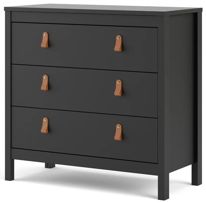 Čierna nízka komoda 82x80 cm Madrid – Tvilum