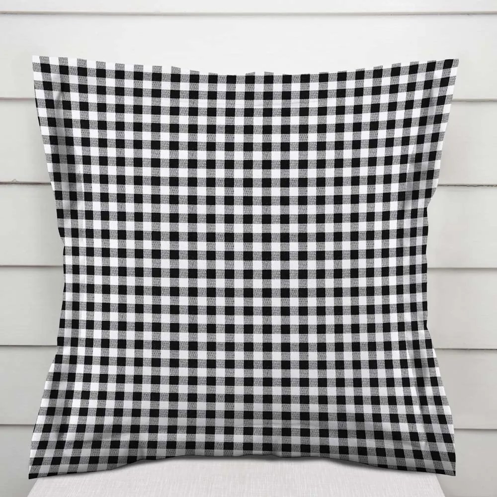Biante Bavlnená obliečka na vankúš s lemom Sandra SA-060 Čierno-biele kocky 30 x 50 cm