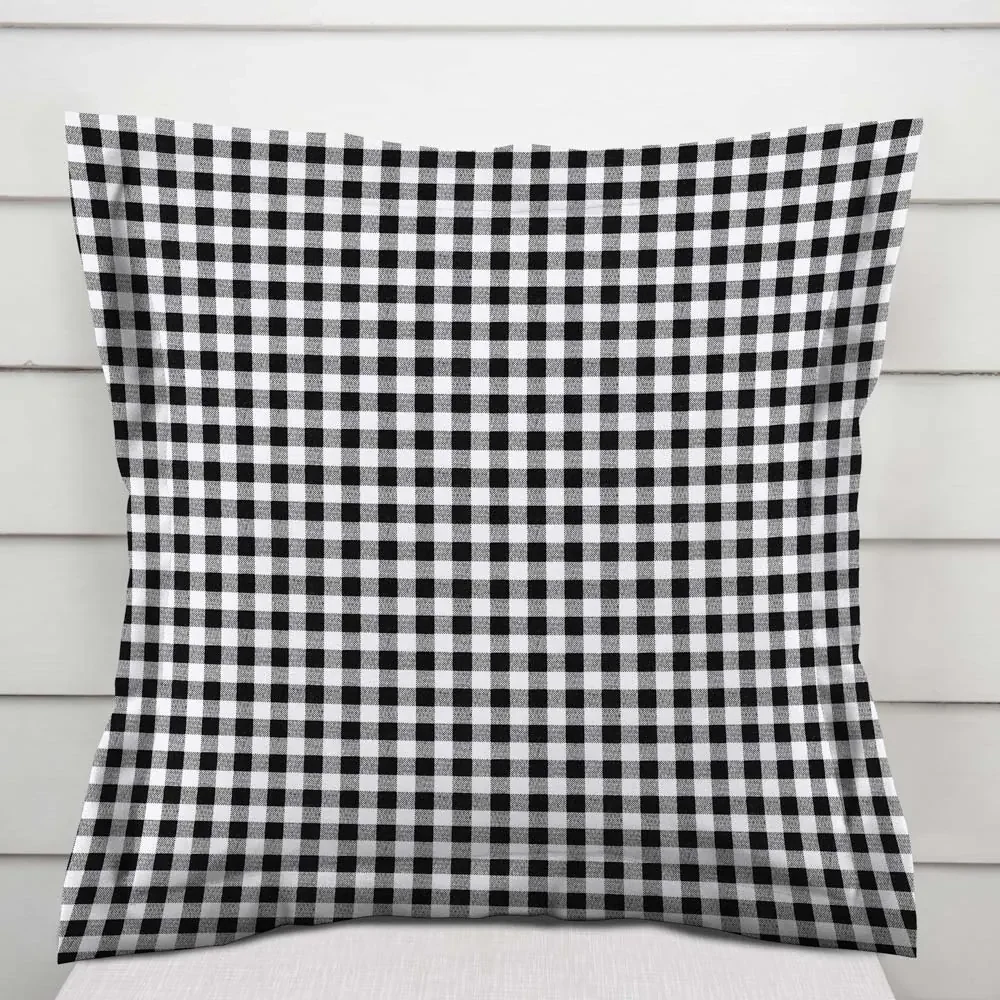 Biante Bavlnená obliečka na vankúš s lemom Sandra SA-060 Čierno-biele kocky 40 x 40 cm
