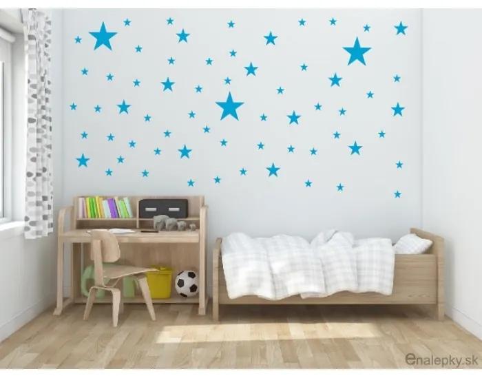 Nálepky na stenu - Hviezdy Farba: azúrovo modrá 052