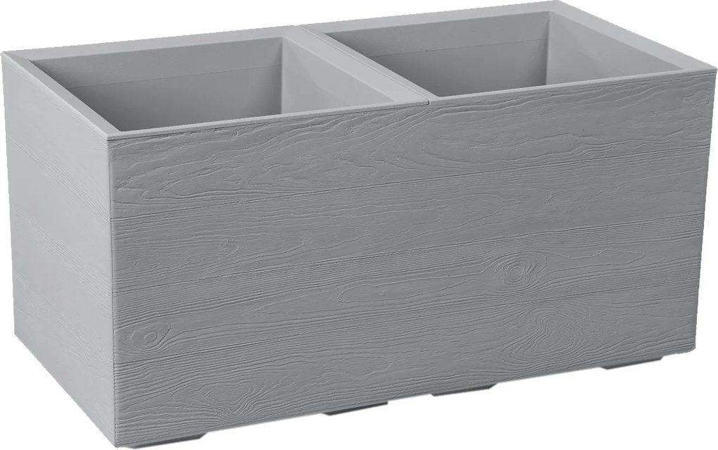KVETINOVÝ ZÁHON KARO 800 × 400 mm, doska z recyklovaného materiálu, sivá*78923