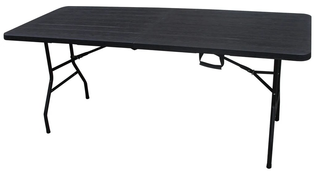 Autronic Záhradný stôl, kov, plast, čierny,AZ-K100 3 BK