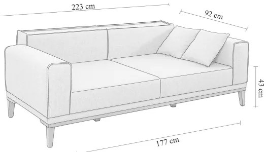 Dvojmiestná pohovka DOTY tmavosivá