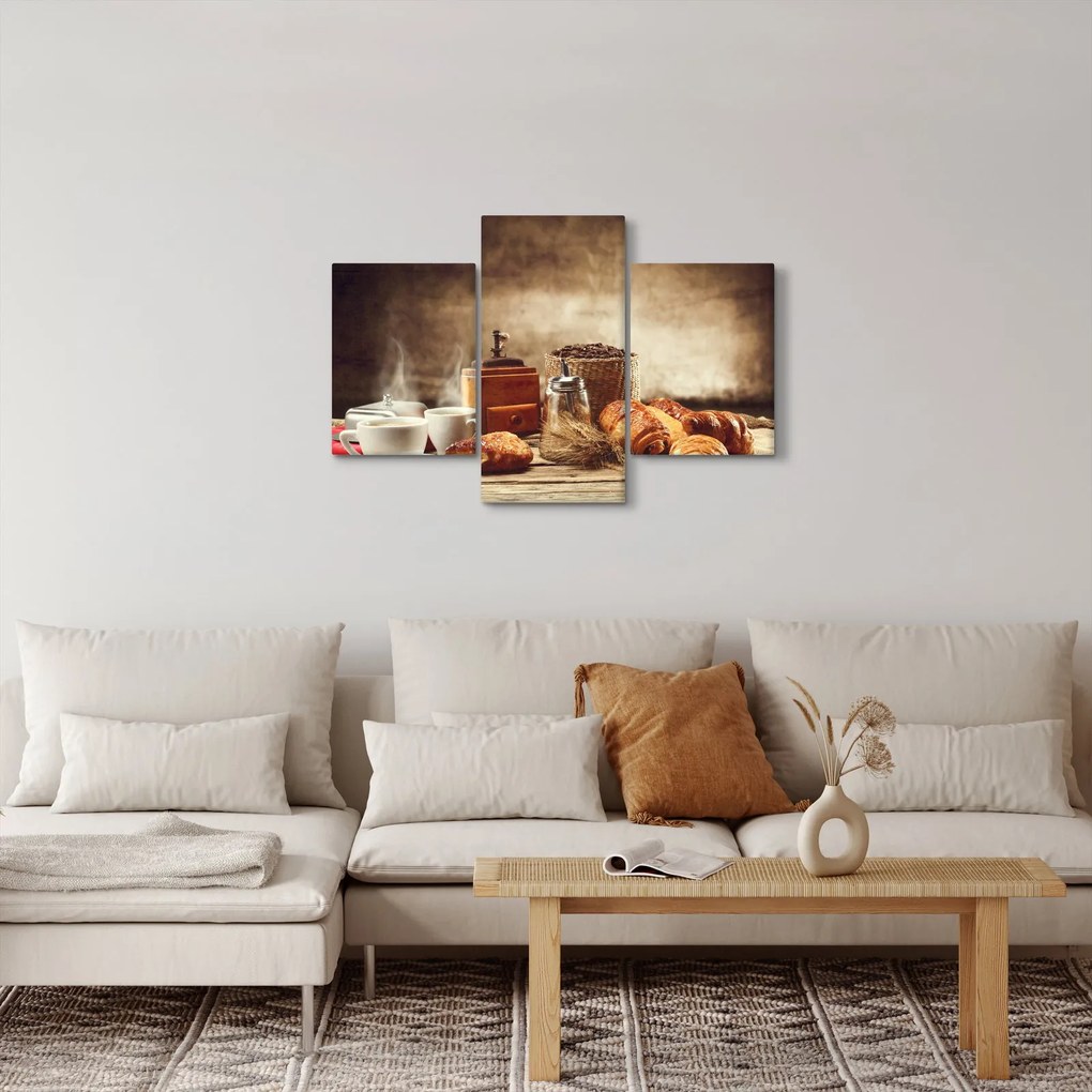 Obraz - Káva a raňajky (90x60 cm)