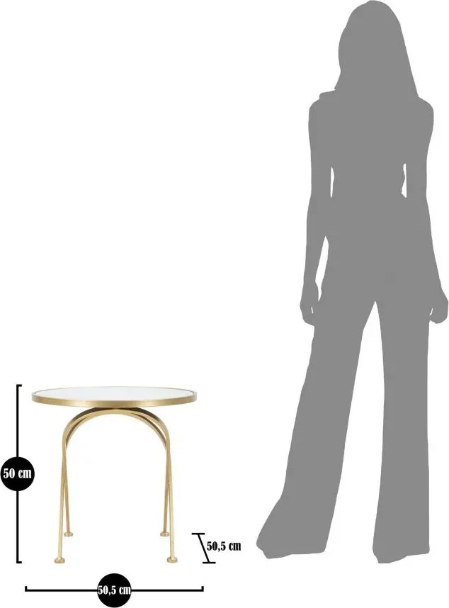 Odkladací stolík Glam 50 cm zlatý/mramor