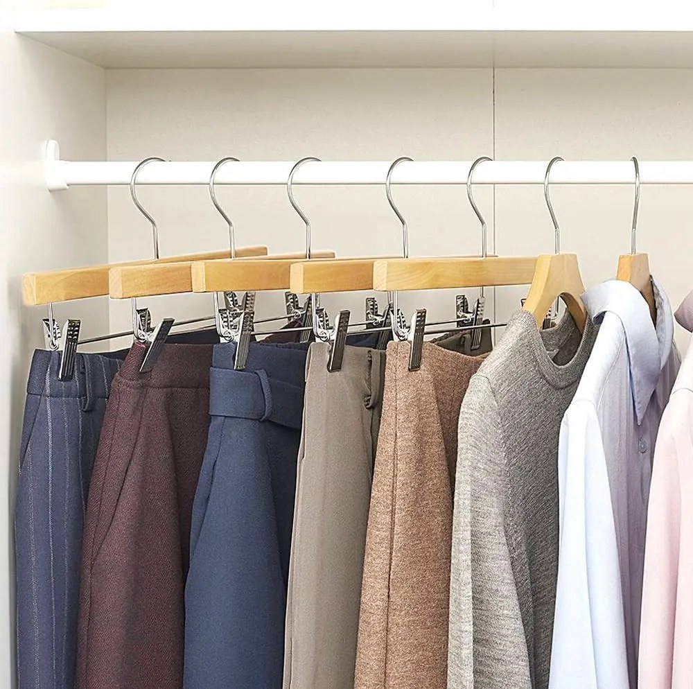 Zeller Present Drevený vešiak s klipom na nohavice a sukne, 36 x 14 cm