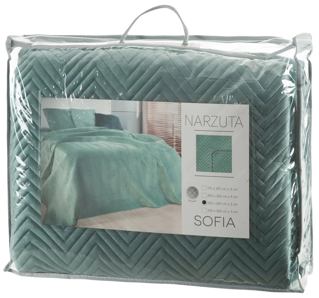 PREHOZ NA KRESLO SOFIA 70X160 CM MENTOLOVÝ