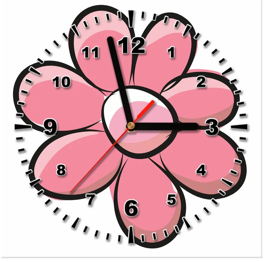 Gario Obraz s hodinami Ružový kvietok Rozmery: 30 x 30 cm