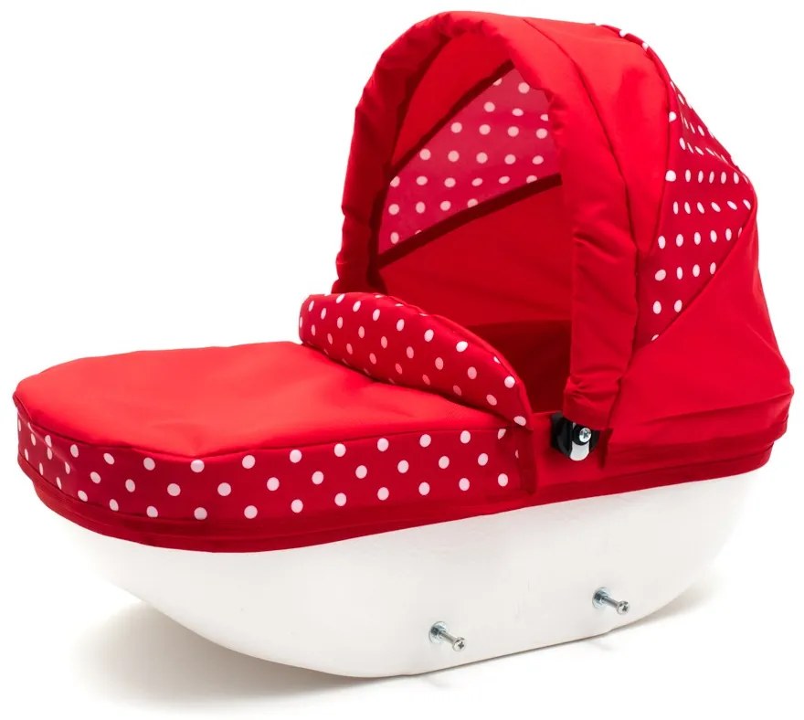 Detský kočík pre bábiky New Baby COMFORT červený s bodkami