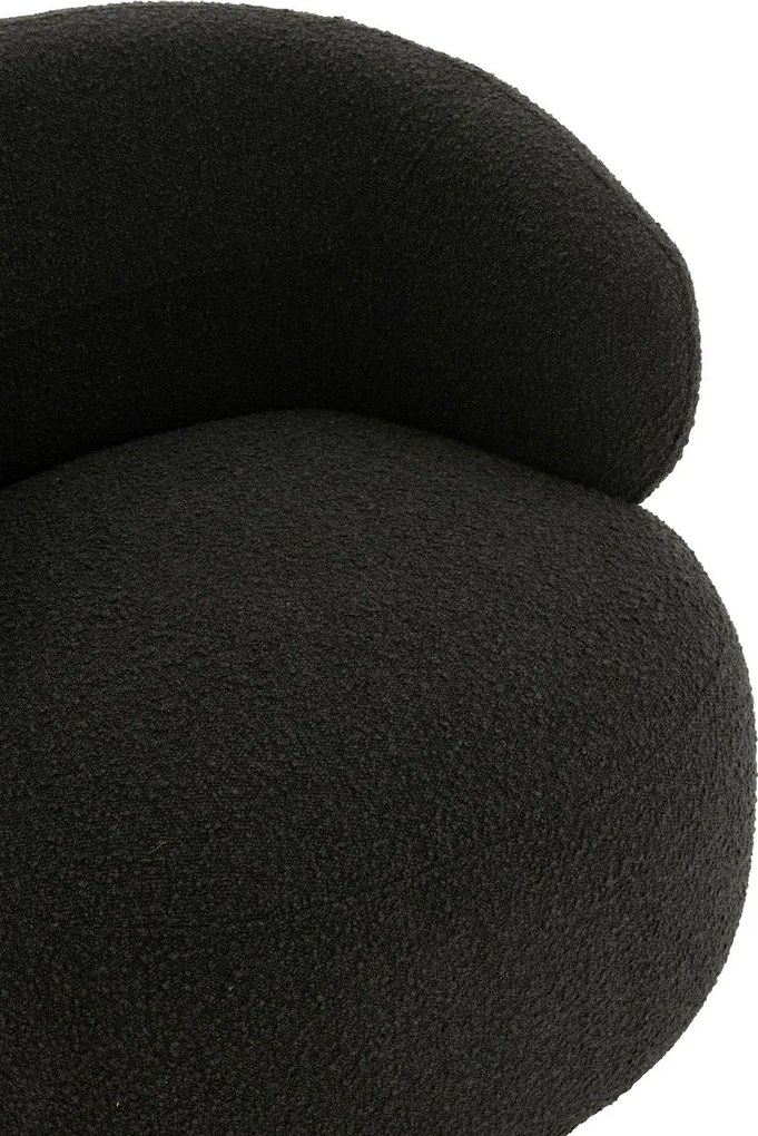 Čierné otočné čalúnené kreslo Coda - 82*85*72,5 cm