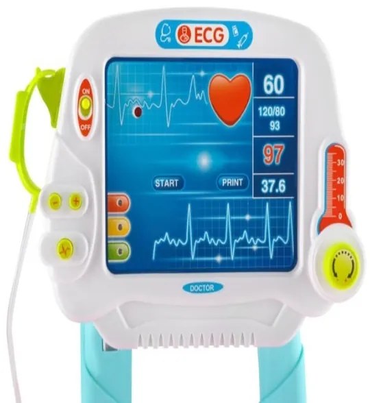 ISO 8245 Lekársky vozík s vyšetrením EKG ružová