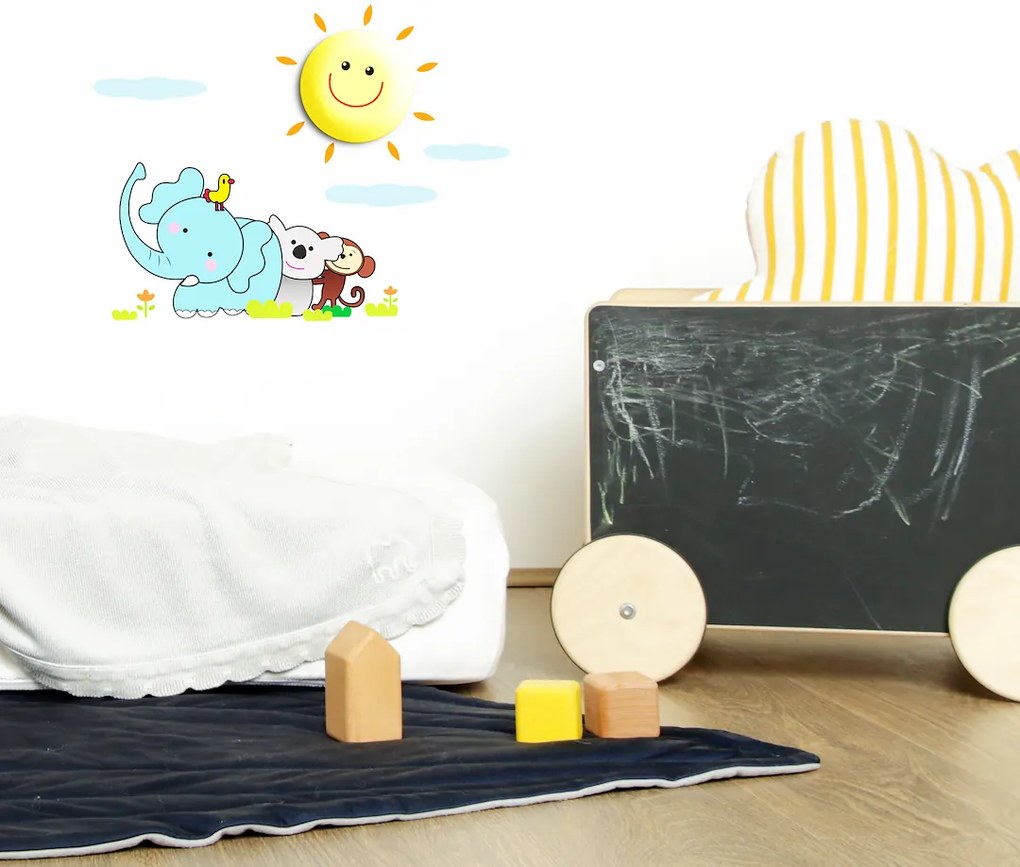 Detské nástenné svietidlo Sunny, 1x žlté plastové tienidlo, ml