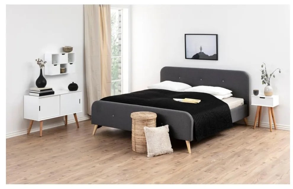 Biely nočný stolík Actona Mitra