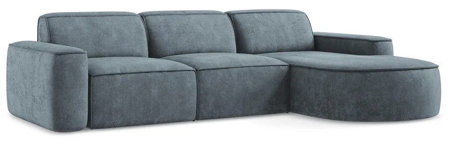 Sivomodrá ženilková rohová pohovka (pravý roh/s leňoškou) Omao – Makamii