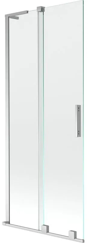 Mexen Velar L, 2-krídlová posuvná vaňová zástena 80 x 150 cm, 8mm číre sklo, chrómový profil, 896-080-003-01-01