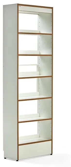 Knižnica STORY, základná sekcia, jednostranná, 2240x747x305 mm, 6 políc, biela