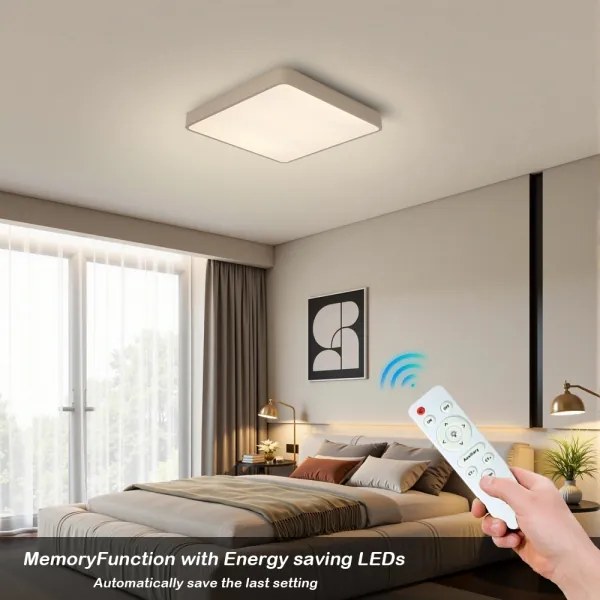 Brilagi-LED stmievateľné stropné svietidlo POOL SQUARE LED/36W/230V 3000-6000K 40x40 cm béžová+DO