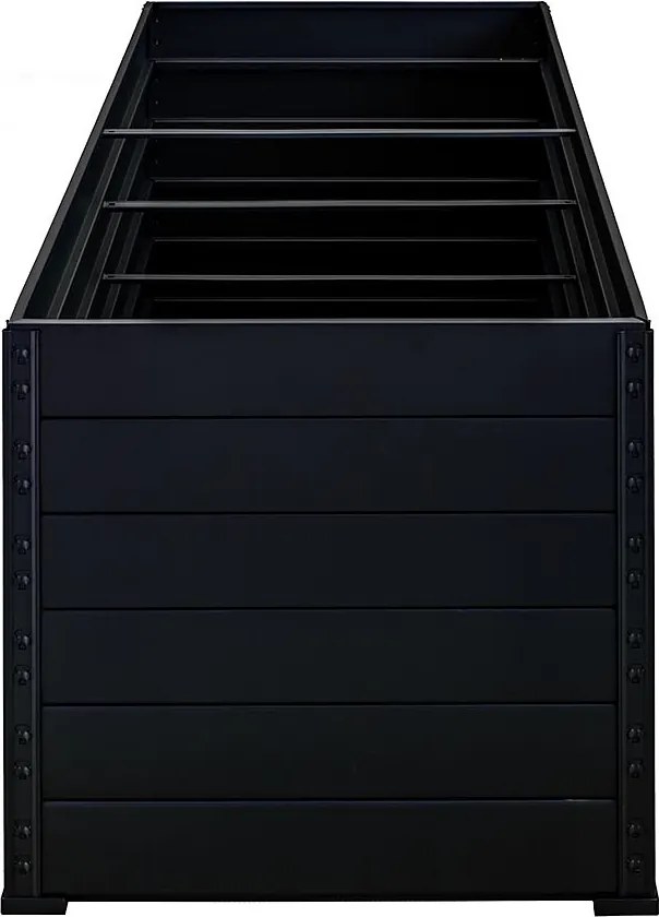 Trestles Zvýšená kovová posteľ Jumbo - čierna