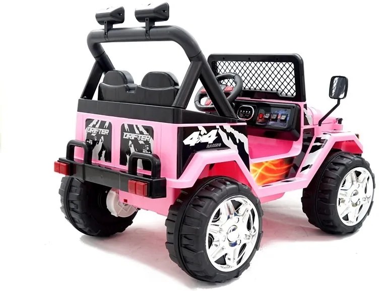LEAN CARS ELEKTRICKÉ AUTÍČKO JEEP S618 - NELAKOVANÉ - RUŽOVÉ - 2x45W - 12V7Ah - 2024
