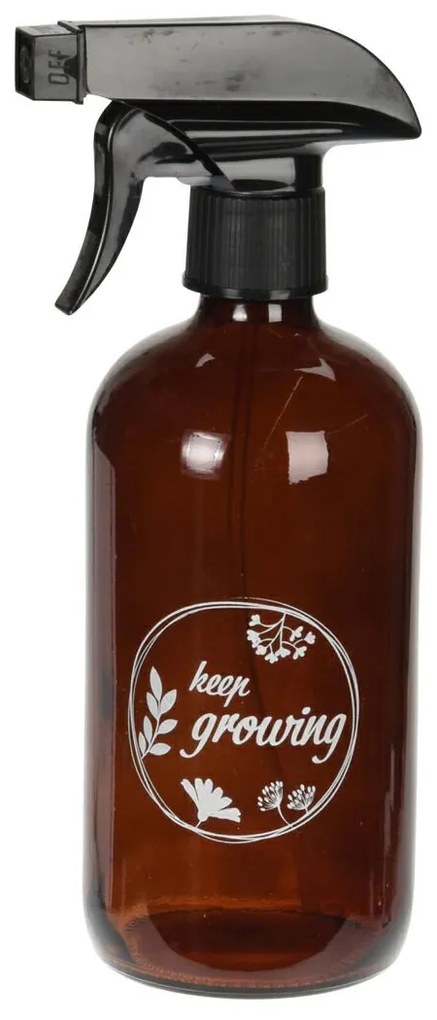 Sklenený rozprašovač Flowers, 0,5 l, hnedá