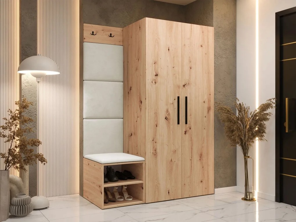 Predsieň Hekurt IV, Farby: Biela, Dostupné poťahy: ekokoža Soft 011 (čierna)