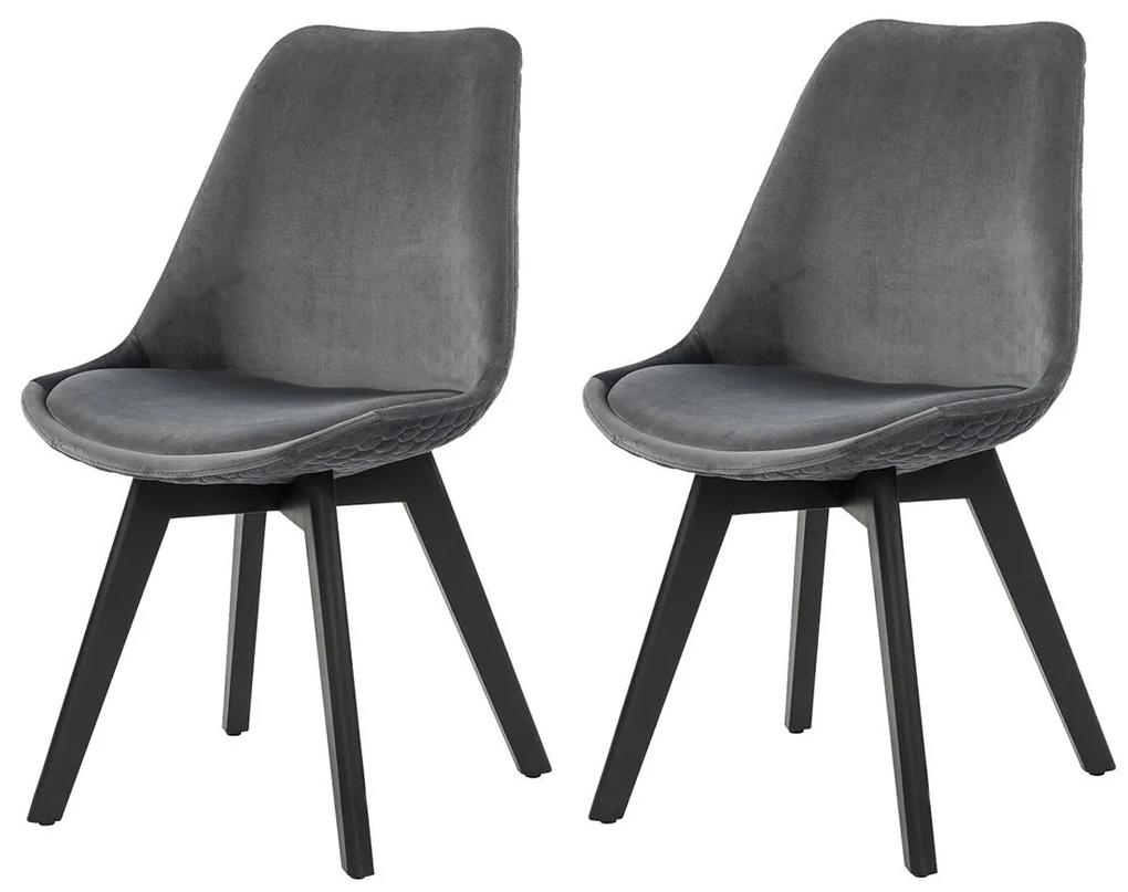 Zamatová jedálenská stolička  set 2 ks 49 × 56,5 × 84 cm SALESFEVER