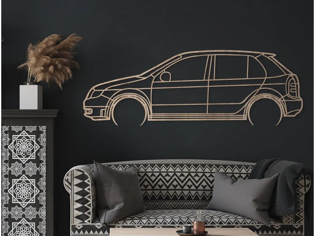 drevko Minimalistický obraz Škoda Fabia Rozmer obrazu: 29,5 x 86 cm, Farba dekorácie: Čierna