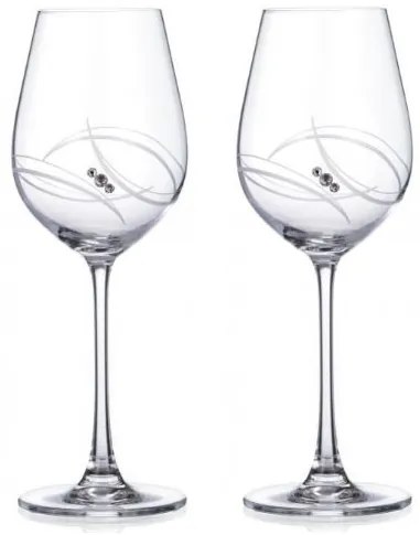 Diamante poháre na biele víno Atlantis s kryštálmi Swarovski 400 ml 2KS