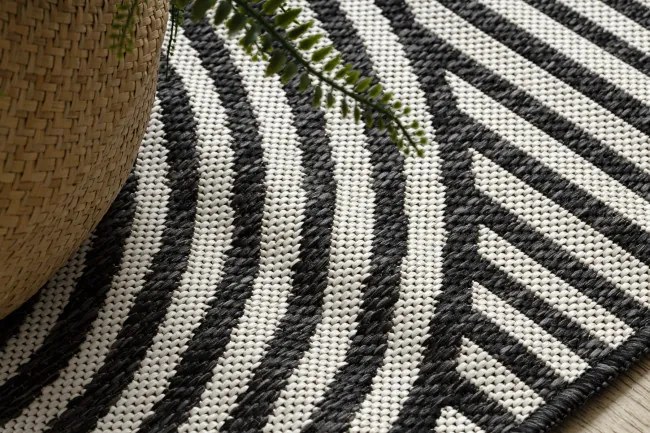 Koberec ORGANIC 2131 geometrický, krémový / čierny / naturálny