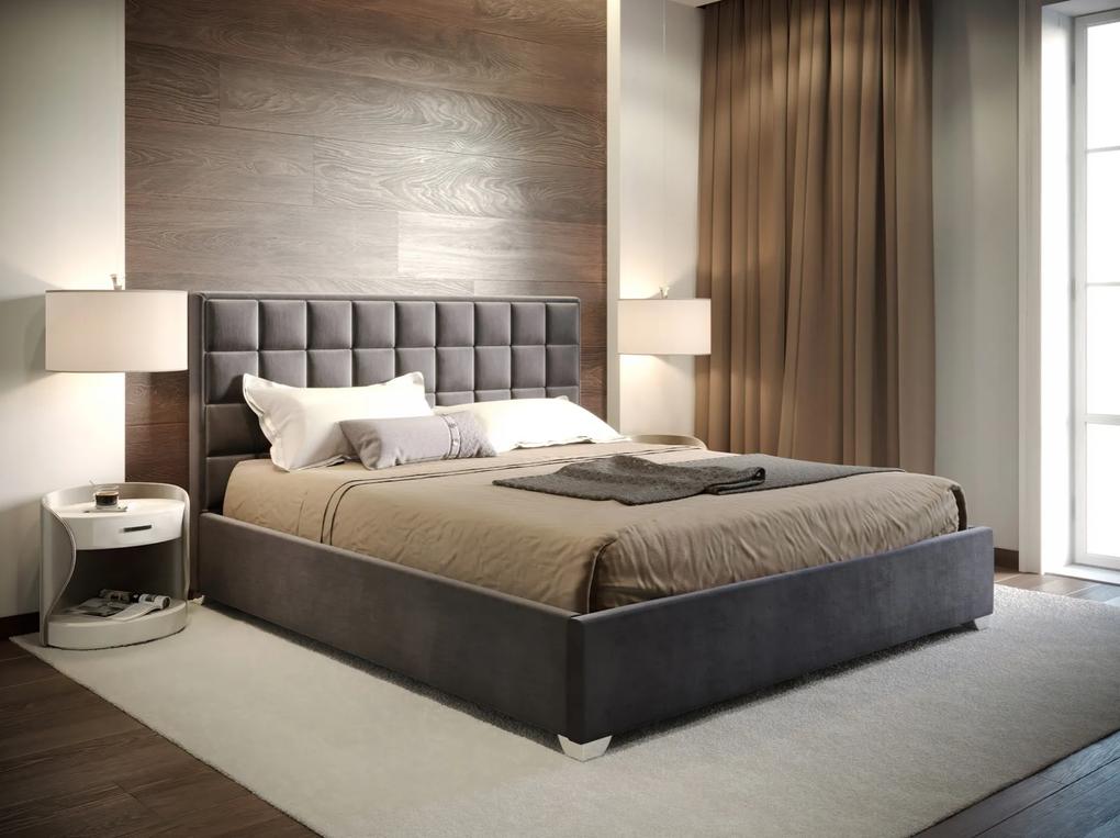 PROXIMA.store - Manželská čalúnená posteľ MONZA - tmavo sivá ROZMER: Pre matrac 160 x 200 cm