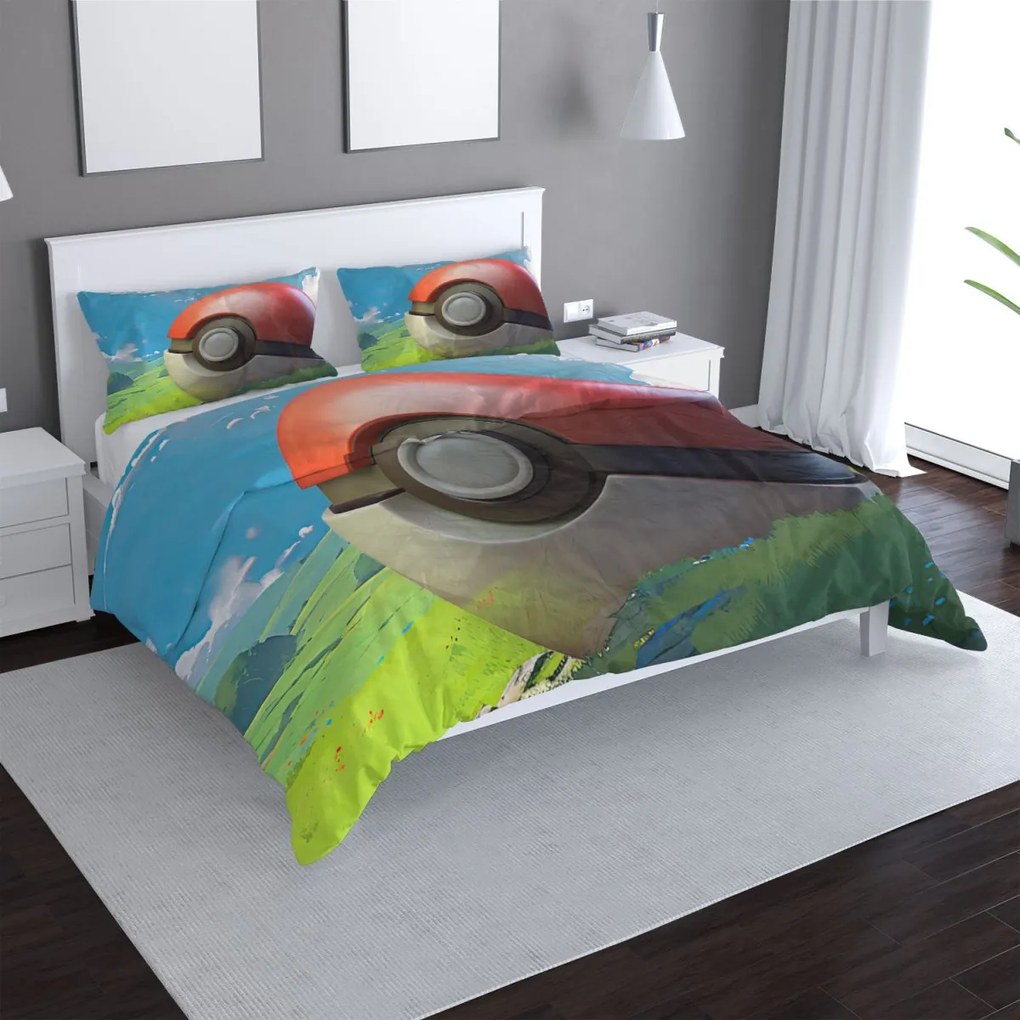 Sablio Obliečky Pokemon ball Krajina - 140x200 / 90x70