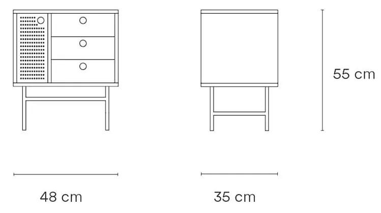 Nočný stolík punto biely 55 x 35 MUZZA