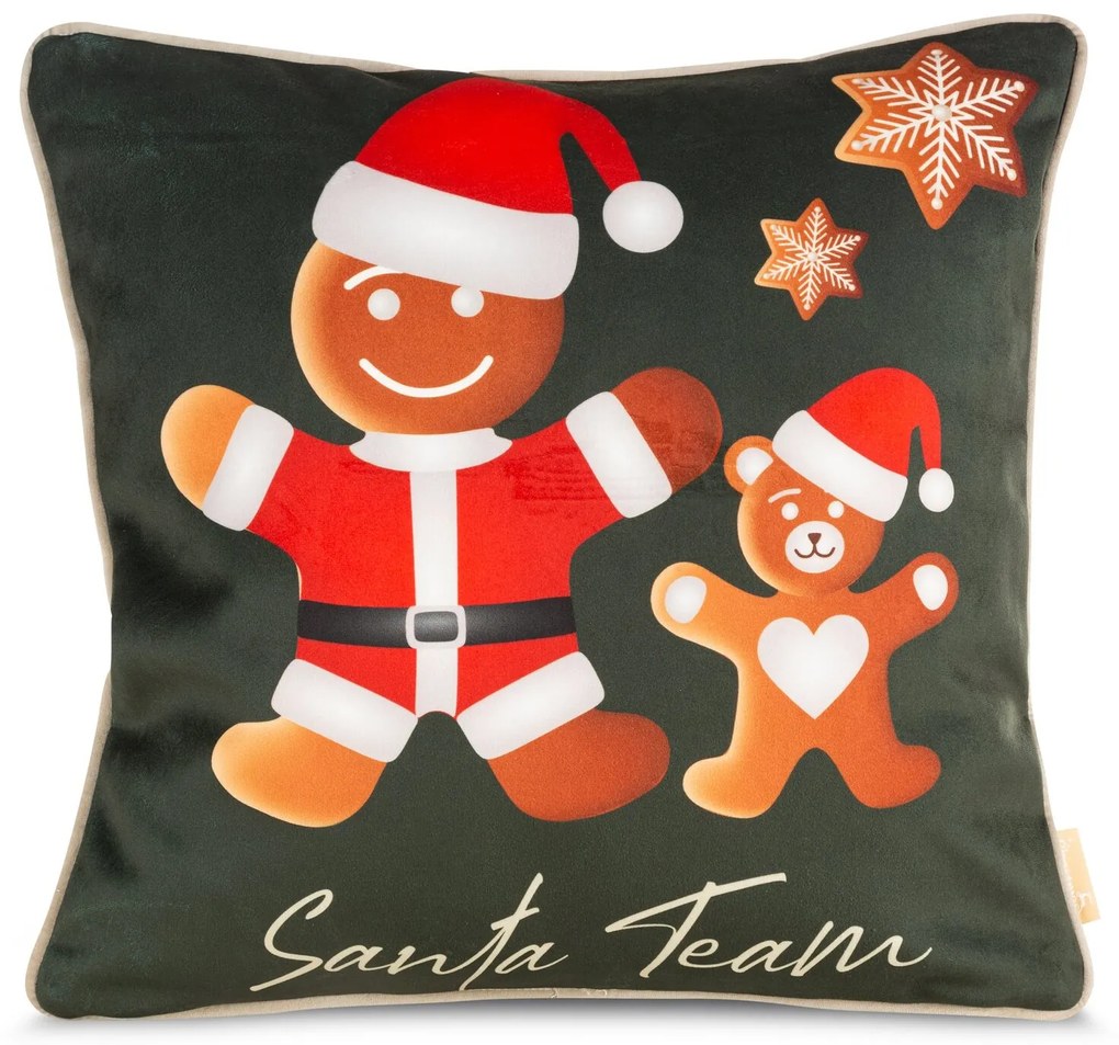 VIANOČNÁ DEKORAČNÁ OBLIEČKA NA VANKÚŠ GINGER 1KS 45X45 CM VZOROVANÁ