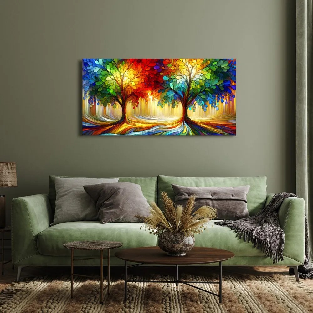 Obraz mystické stromy života vo farbách