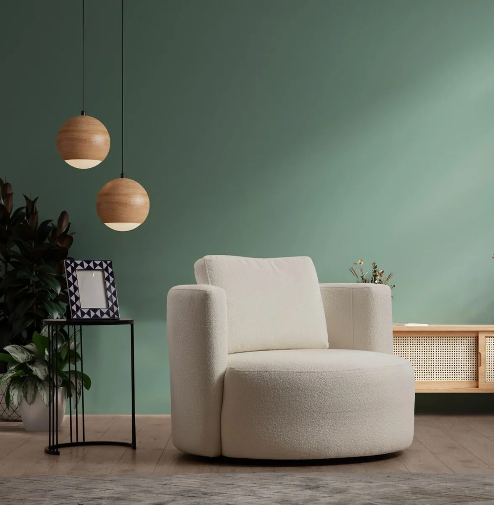 Dizajnové kreslo Asos bouclé krémové