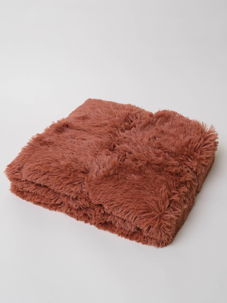 Chlpatá deka 200 × 220 cm – Agnello terakota